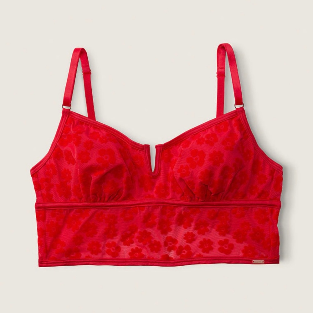 Victoria Secret PINK Flocked Mesh Bralette